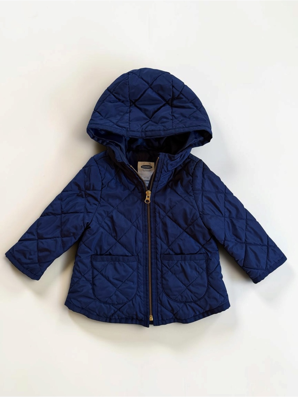OLD NAVY EUC Navy Blue Classic Quilted Light Weight Hooded Jacket